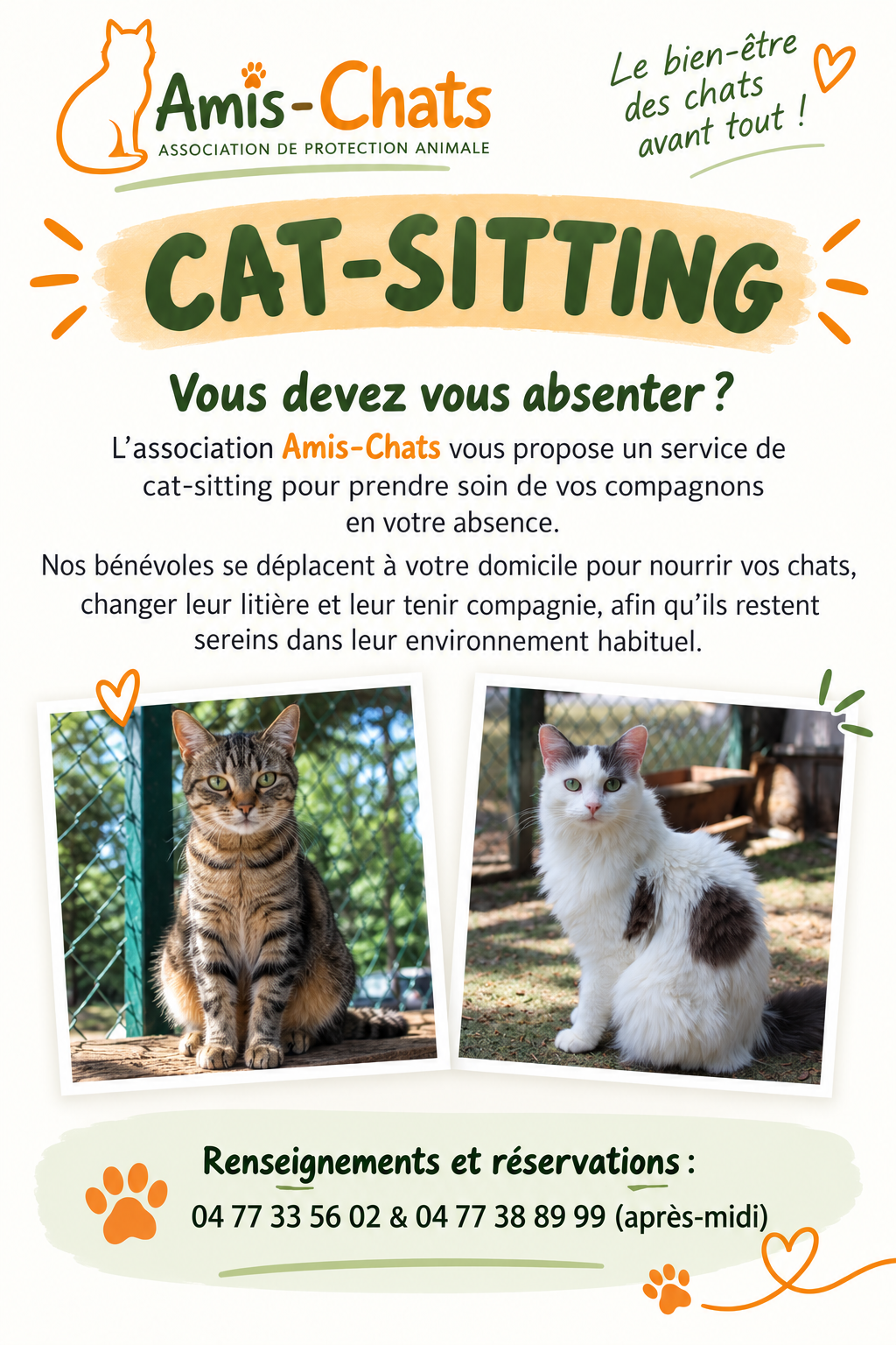 L’association propose du cat-sitting