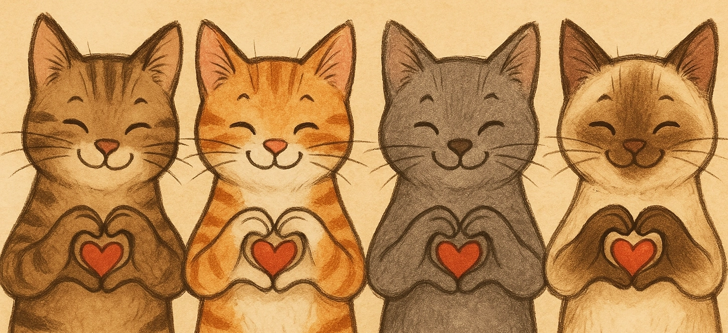 Chats avec un cœur